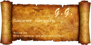 Gaszner Gergely névjegykártya